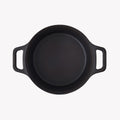 Field cast iron Dutch oven from above, empty, with a loop handle at each side thumbnail