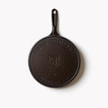 Underside of a round cast iron griddle stamped Field Company, Made in USA and the size 9 thumbnail